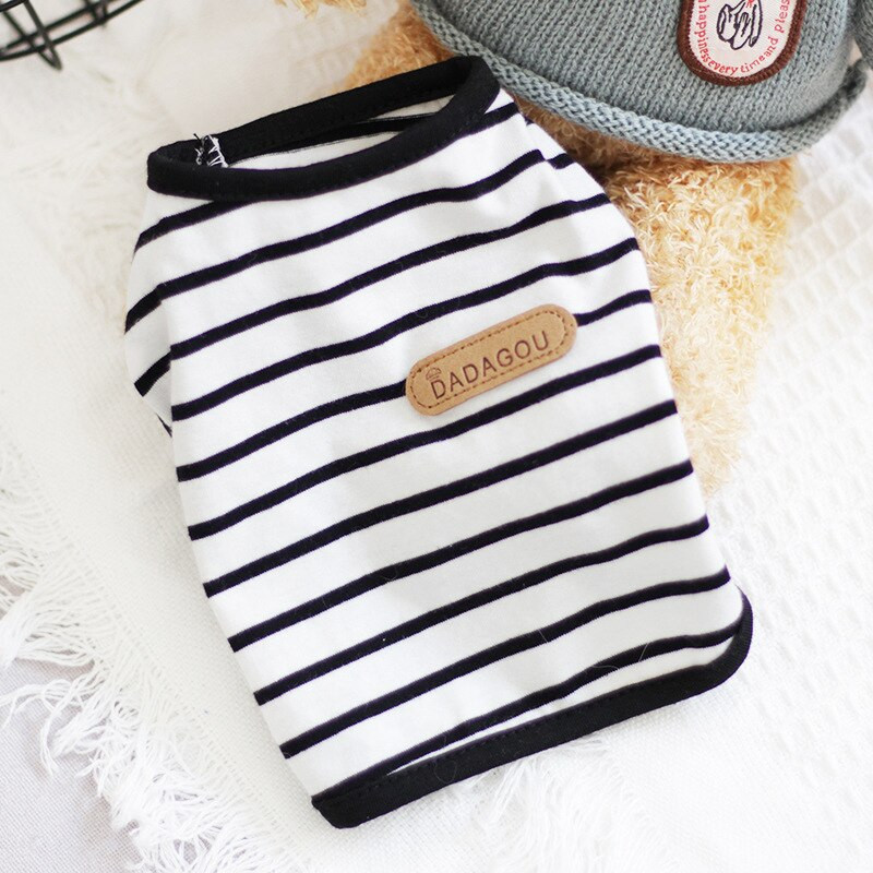 Suvised lemmikloomade kutsikate riided koertele suvised õhukesed triibulised puuvillased hingavad higivested Disaineriided väikestele koertele Koeratarbed