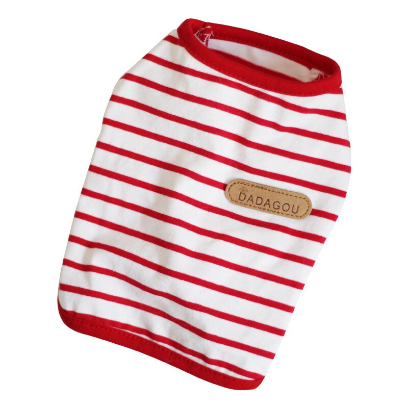 Suvised lemmikloomade kutsikate riided koertele suvised õhukesed triibulised puuvillased hingavad higivested Disaineriided väikestele koertele Koeratarbed