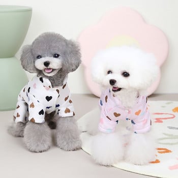 Χαριτωμένο Heart Dog Ζεστή ολόσωμη φόρμα χειμωνιάτικα ρούχα για κατοικίδια Ζακέτα σκύλου Puppy Yorkshire Pomeranian Poodle Bichon Frize Παλτό