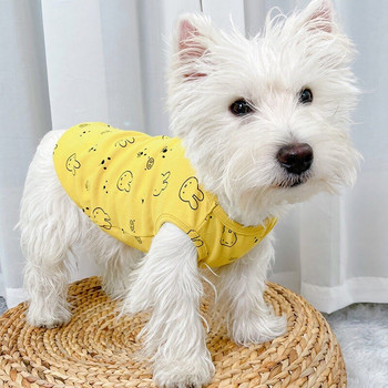 Βαμβακερά μαλακά ρούχα για σκύλους Κουνέλι με μοτίβο κατοικίδιων ζώων Γιλέκο για γάτα Καλοκαιρινό αμάνικο πουλόβερ Φούτερ μπλουζάκι για κουτάβι