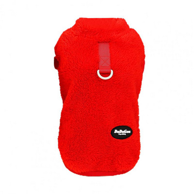 Kényelmes kisállatruházat vonógyűrűvel, többszínű kutyamellénnyel, minimalista melegen tartó poliészter polár textúrájú kisállat póló télre