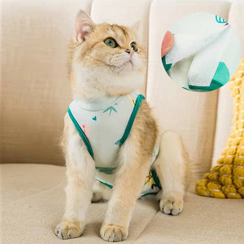 Пролет Лято Костюм за стерилизация на котки Хирургия против облизване След възстановяване Дрехи за грижа за домашни любимци Дишащ костюм за отбиване на котки