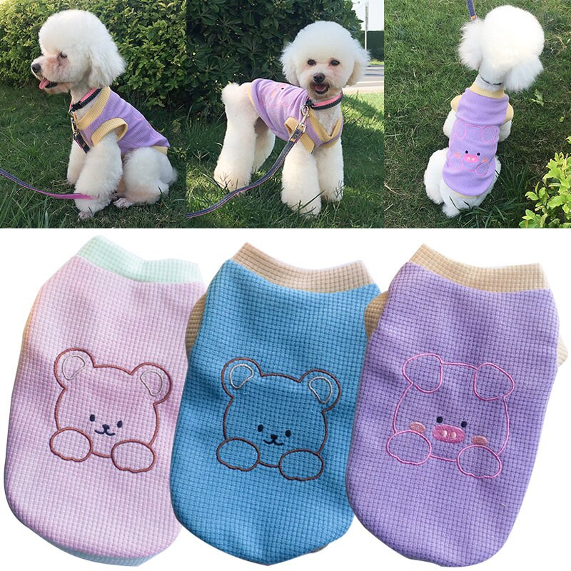 Suvised lemmikloomakoerte riided Armsad prinditud koerad Vest Korea õhukesed kassirõivad Väike kutsikavest Koera T-särk Lemmikloomarõivad 2022 Uus