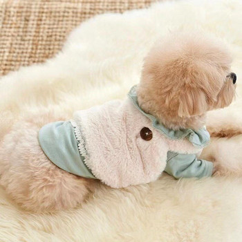 Βελούδινο γιλέκο Ρούχα για σκύλους για κατοικίδια Μόδα Ζεστά ρούχα για γάτες Σκύλοι Σούπερ μικροί χαριτωμένο μαλακό φθινόπωρο χειμερινό μωβ μασκότ για αγόρι