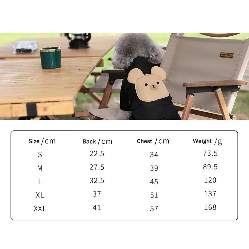 Mielas animacinių filmų kombinezonas meškučiui šuniui žieminis medvilninis šiltas naminio šuns drabužis Keturkojai šunų paltas Striukė mažiems šunims Šnauceris Ropa Perro