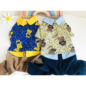 Kisállat ruhák Őszi Tél Meleg Rajzfilm Jumpsuit Macska Divat Gyapjú Pulóver Kölyök Aranyos Vastag Ing Kis Kutya Kabát Uszkár Yorkshire