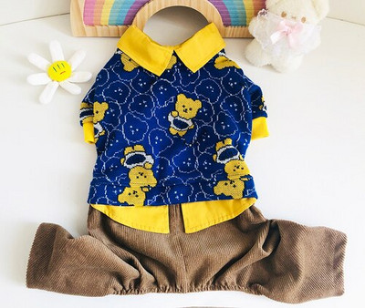 Kisállat ruhák Őszi Tél Meleg Rajzfilm Jumpsuit Macska Divat Gyapjú Pulóver Kölyök Aranyos Vastag Ing Kis Kutya Kabát Uszkár Yorkshire