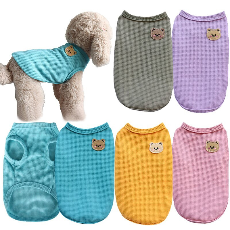 2022. aasta uus lemmiklooma vest karu koera kassi riided vabaaja šnautseri kutsika T-särk vahvel koera varrukateta top suvine lemmiklooma riided koera kostüümid