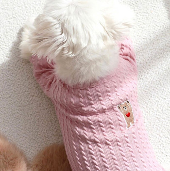 Φθινοπωρινό κάλυμμα για κατοικίδια Teddy Bears Ζεστά ρούχα Yorkshire Μικρά ρούχα για σκύλους Πλεκτά πουλόβερ Μασίφ Bichon Poodle χαριτωμένο πουλόβερ 2022