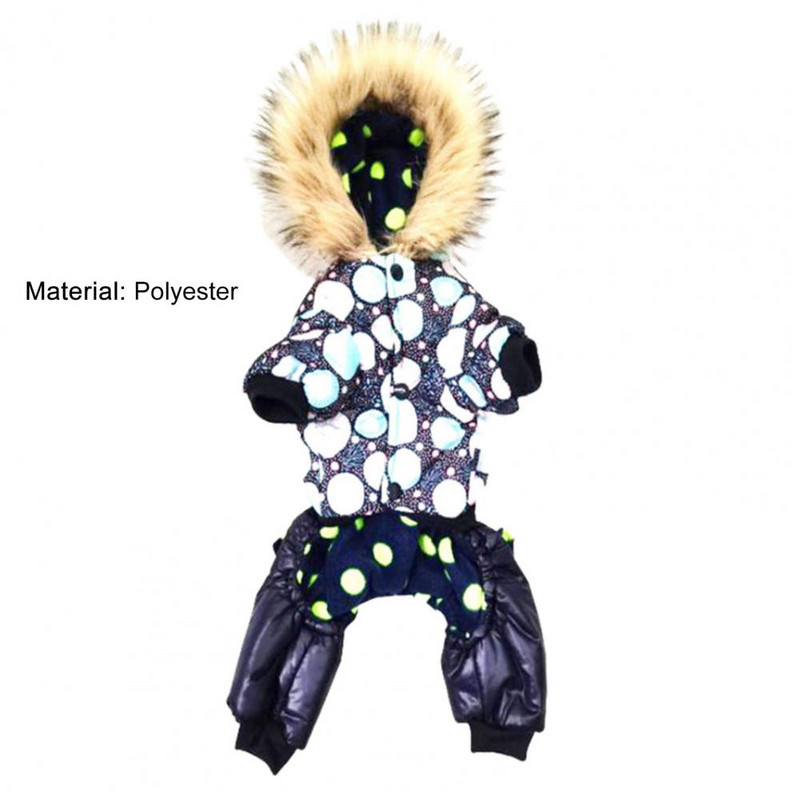 Srebrni kombinezon za pse Debela parka s kapuljačom za kućne ljubimce Zimska odjeća za pse Topli kombinezoni s četiri noge za male pse Štene šnaucera