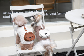 Χειμωνιάτικο ζεστό βαμβακερό μπουφάν βελούδινο λουράκι Τρακτό γιλέκο Ρούχα για κατοικίδια με σακίδιο πλάτης Ρούχα για γάτες και σκύλους Teddy Bears Παλτό Τσάντα αρκούδας