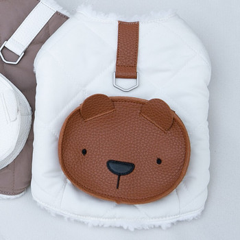 Χειμωνιάτικο ζεστό βαμβακερό μπουφάν βελούδινο λουράκι Τρακτό γιλέκο Ρούχα για κατοικίδια με σακίδιο πλάτης Ρούχα για γάτες και σκύλους Teddy Bears Παλτό Τσάντα αρκούδας