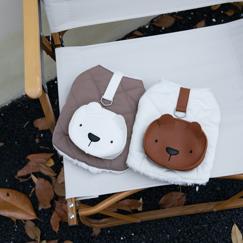 Téli meleg pamut kabát Plüss pánt Nyitható mellény Kisállatruhák hátizsákkal Macskák és kutyák Ruhák Teddy Bears Kabát Medvetáska