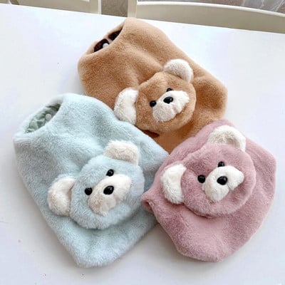 Fleece haine calde pentru câini pentru animale de companie, vestă moale pentru câini, haină drăguț urs Yorkshire, jachetă de iarnă pentru câini de talie mică, mijlocie, costume, ropa perro