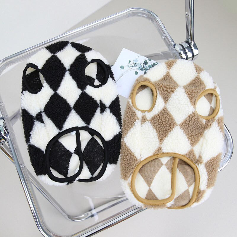 Kisállat sakktábla mellény macska kutya plüss őszi téli kabát cica kiskutya meleg pamut kabát gyémánt bársony kisállat ruházat kutya ruházat