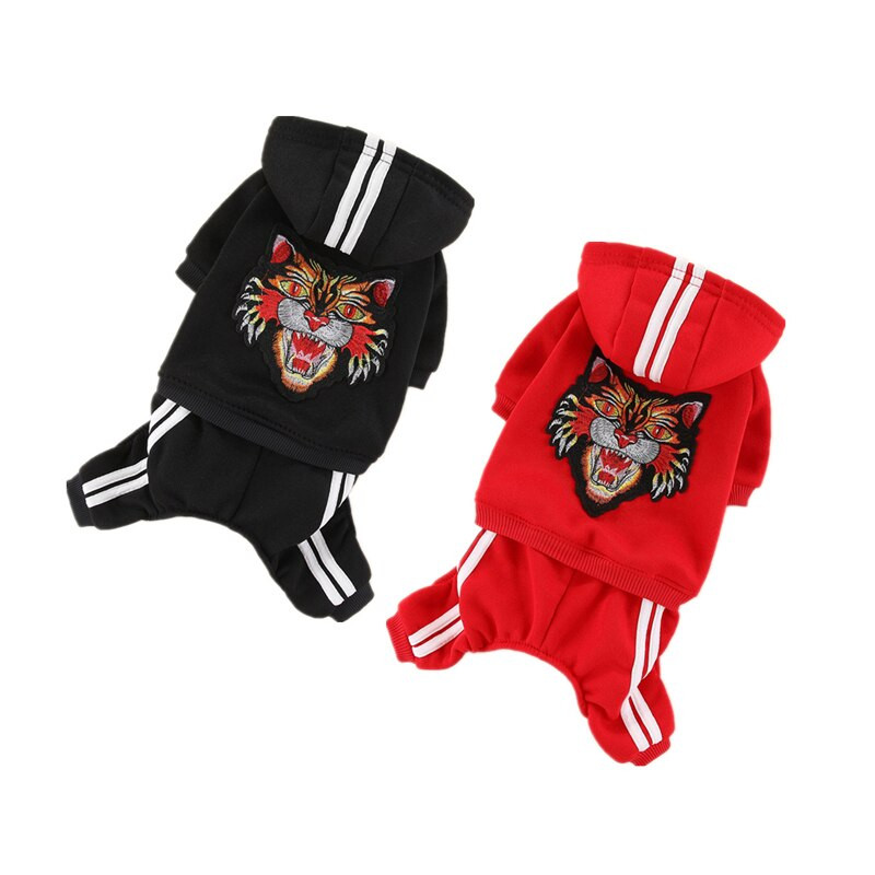 Kawaii Pizsama Designer Jumpsuit kutyáknak Tavaszi nadrágok Yorks Black Red Dog Onesie kistestű kutyáknak kölyökruha