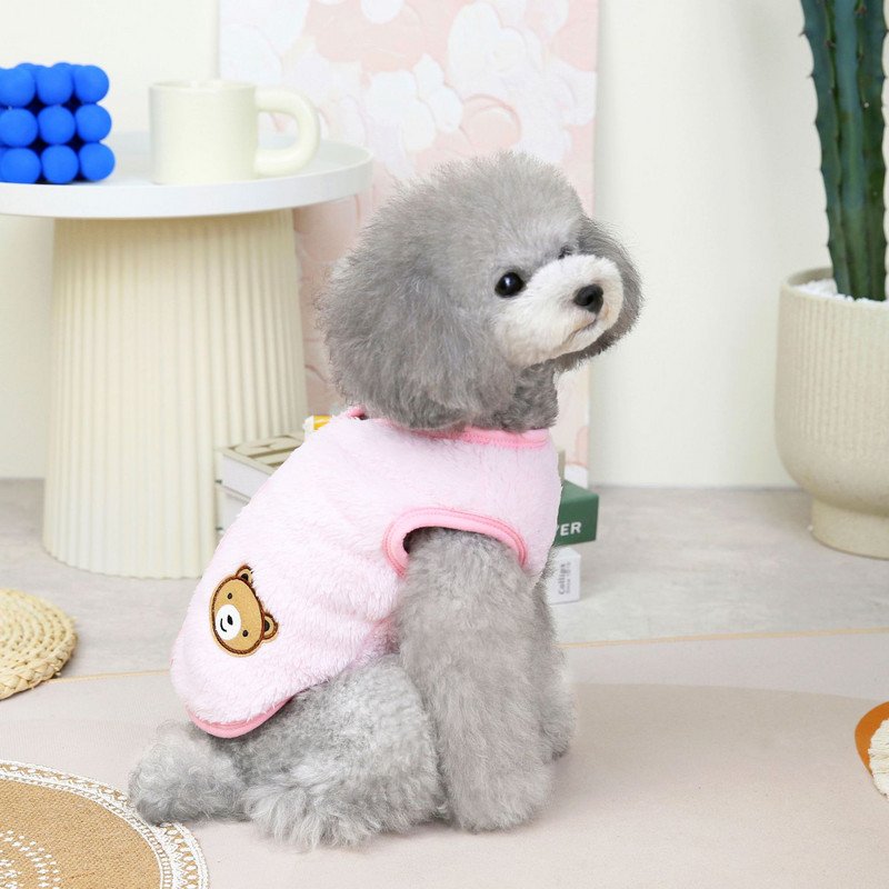 Kisállatruhák Őszi Téli Plüss Mellény Kis Kutya Kabát Meleg Kabát Egyszínű Divat Pulóver Kölyök Kardigán Chihuahua Yorkshire