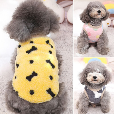 Velvet Pet Clothes for Dogs Clothing Winter Warm Dog Vest Shirt Puppy Cat Clothing Printed Coat Hoodie Pets Clothing Chihuahua