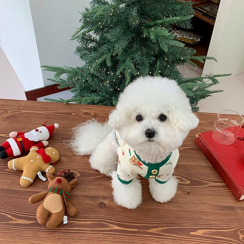 Nouă îmbrăcăminte de Crăciun pentru cățeluși Cămașă cu fundul pentru animale de companie de toamnă și iarnă Pulover pentru ursuleț Haine caldă pentru câini Articole pentru animale de companie XS-XL Comerț cu ridicata