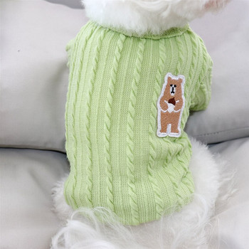 Φθινοπωρινό υπόστρωμα κατοικίδιων αρκουδάκια Ζεστά ρούχα Μικρό πλεκτό πουλόβερ σκύλου Μασίφ Ρούχα σκυλιών Χαριτωμένο πουλόβερ S-2XL
