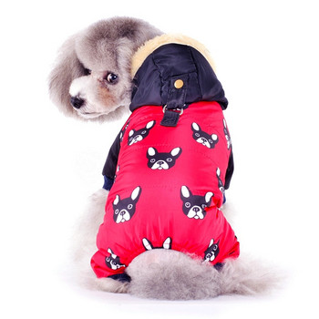 Νέα Γαλλικά Μπουλντόγκ Κοστούμια για σκύλους Χειμώνας Ζεστό Snow Down Μπουφάν για κουτάβια Μικρές μεσαίες πατημασιές ζώων Ρούχα για γάτες
