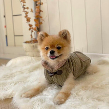 Κοτλέ παλτό σκύλου, κέρατο γιλέκο με αγκράφα για μικρομεσαίους σκύλους Γιορκσάιρ μπουφάν Winter fleece Ζεστά ρούχα για σκύλους Ρούχα για κατοικίδια Ropa Perro