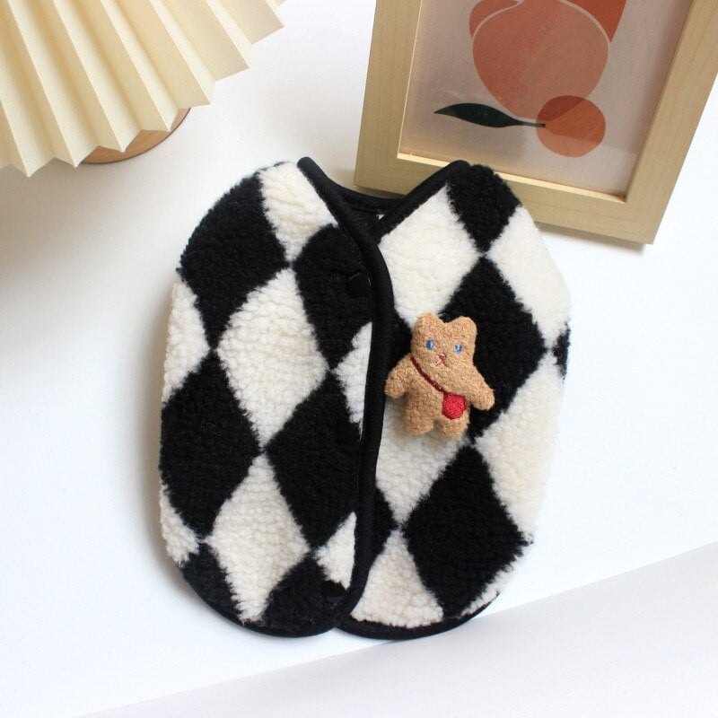 Módne kockované šteňacie vesty, oblečenie, teplé oblečenie pre psov, čivava, francúzsky buldoček, zimný kabát pre psov pre malé psy, oblečenie pre mačky