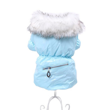 Куче Котка PU кожено яке с джоб с цип Дизайн за домашни любимци Кученце Рокля Суичър Зимни топли дрехи Облекло