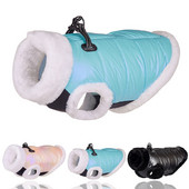 Zimná páperová bunda pre psov, nepremokavá vesta pre šteniatka s kožušinovým golierom, francúzsky buldoček, čivava, teplá bunda pre domáce zvieratá