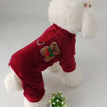 Μαλακές ζεστές βελούδινες πιτζάμες σκυλιών για μικρά σκυλιά Chihuahua York poodle χειμερινά ρούχα για σκύλους με μοτίβο φόρμα για κουτάβι στολή