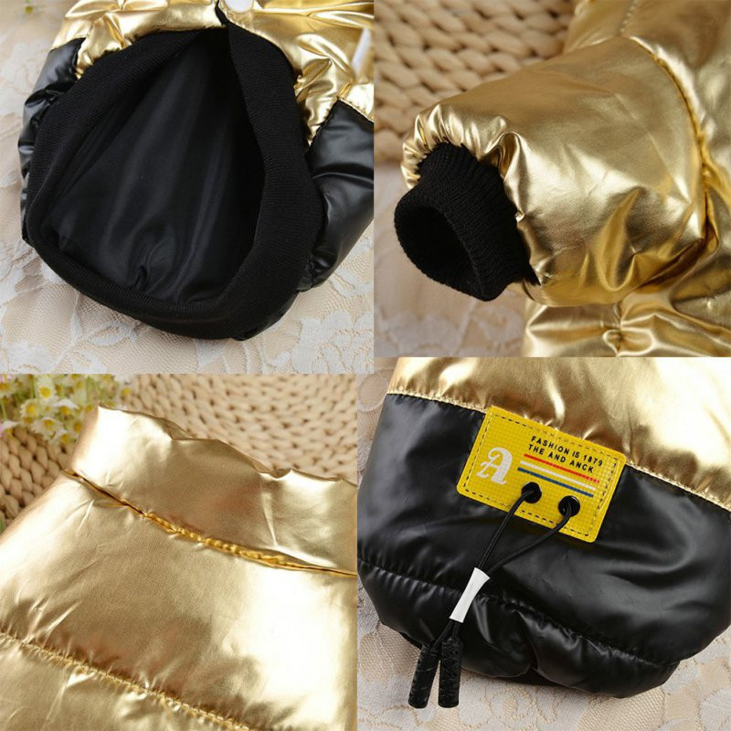 Палто за домашни любимци Зимно топло кученце за домашни любимци Есенно зимно палто с памучна подплата за кучета Пухено яке с удебелена стояща яка