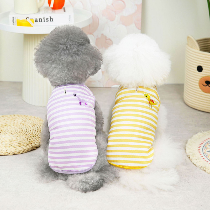 Vestă din bumbac pentru câini de talie mică, haină groasă și caldă, toamnă iarnă, confortabilă, moale, pisicuță, haine pentru cățeluș, jachetă pentru pisici, pulover în dungi, pug