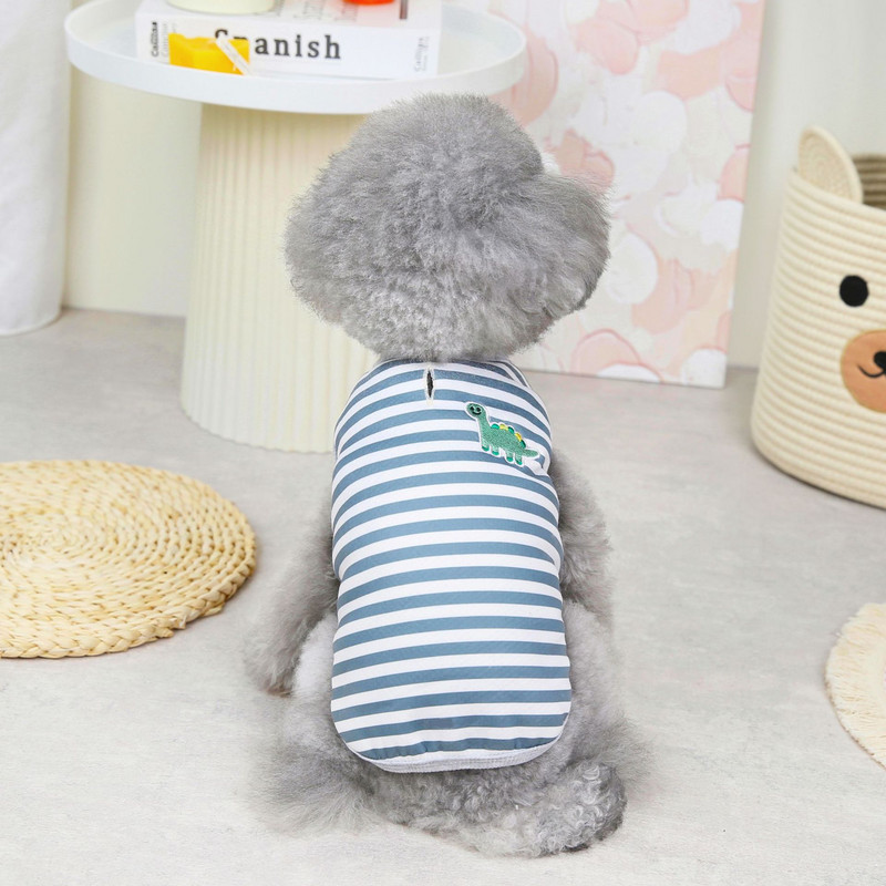 Vestă din bumbac pentru câini de talie mică, haină groasă și caldă, toamnă iarnă, confortabilă, moale, pisicuță, haine pentru cățeluș, jachetă pentru pisici, pulover în dungi, pug