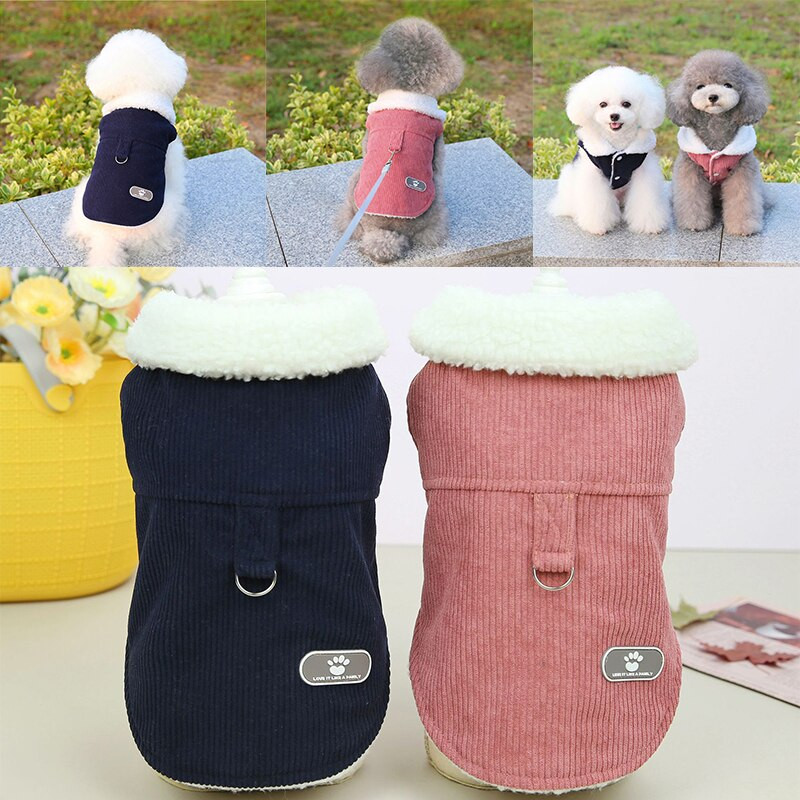 Lemmikloomade mood Vest Sügis Talv Keskmine Väike Koer Riided Soe Villane Armas rakmed Armas mantel Kassipoeg Kutsikas Jope Yorkshire Puudel