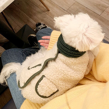 Χειμερινά ρούχα για σκύλους Κοτλέ βελούδινα παλτό Αποστολή κασκόλ Παχύ βαμβακερά ρούχα για κατοικίδια για μικρό μεσαίο κουτάβι σκύλο Chihuahua Yorkshire