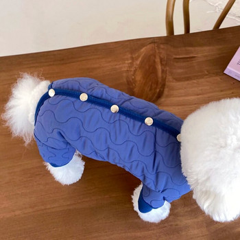 Домашен любимец Четирикрак подплатен пудел Топли зимни дрехи Яке с пух за малки кучета Едноцветни дрехи за кучета Удебелена отворена риза