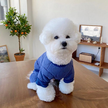 Ζεστά χειμωνιάτικα ρούχα με τετράποδα κανίς κατοικίδια Ζεστά χειμωνιάτικα ρούχα Μικρό μπουφάν για σκύλους μονόχρωμα ρούχα για σκύλους Παχύ ανοιχτό πουκάμισο