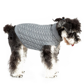 Кучешки пуловери за облекло за домашни любимци Зимни топли средни малки кучета Дрехи за котки Водолазка Плетена жилетка за кученце Палто от чихуахуа йорки