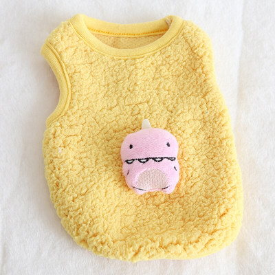 Žieminiai pliušiniai mažų dinozaurų šunų rūbai Šilti medvilniniai drabužiai šunims ir kačiukams Dizainerių drabužiai šunims Šunų liemenės spalvos dinozauras