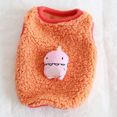 Žieminiai pliušiniai mažų dinozaurų šunų rūbai Šilti medvilniniai drabužiai šunims ir kačiukams Dizainerių drabužiai šunims Šunų liemenės spalvos dinozauras