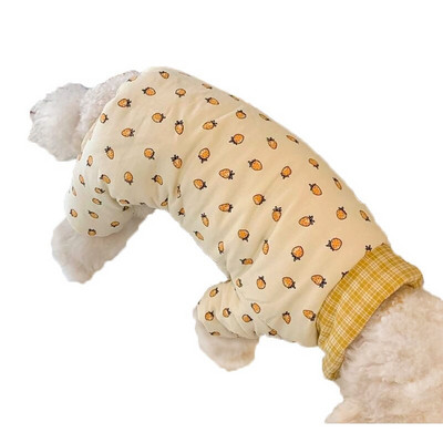 Zimný kabát pre psov, bavlnený overal pre šteniatka, štvornohé oblečenie na patentky, jahňacie flísové oblečenie pre psov a mačky