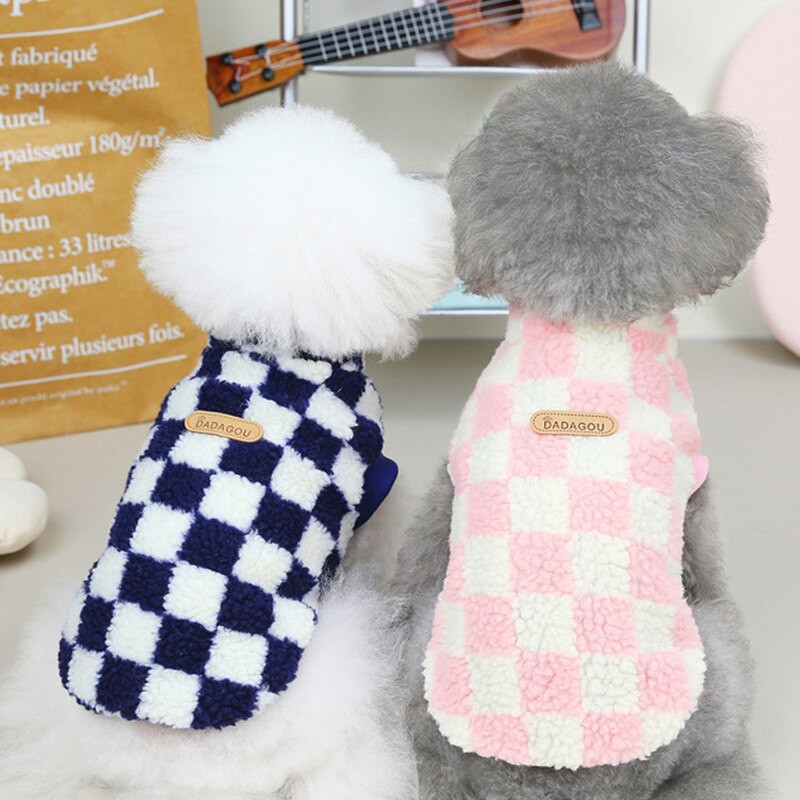 Talvine fliisist koeravest Plaid Print Soojad Koerte Riided Chihuahua Šnautseri Kostüüm Lemmikloomarõivad Väikestele Koertele Ropa Para Perro