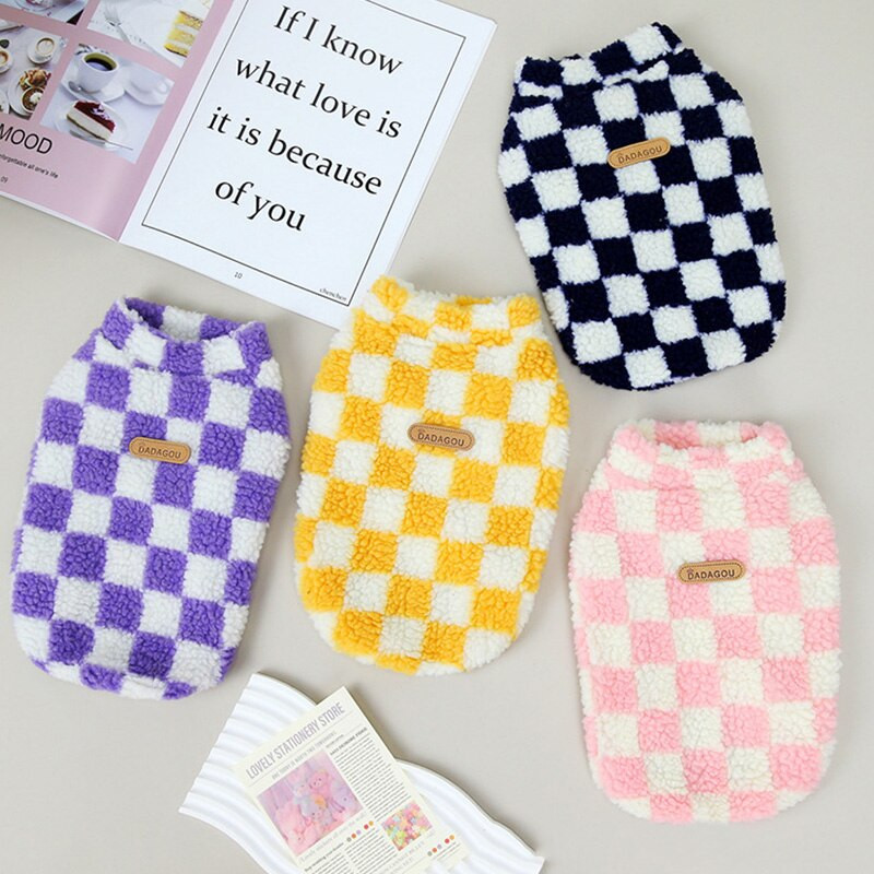 Talvine fliisist koeravest Plaid Print Soojad Koerte Riided Chihuahua Šnautseri Kostüüm Lemmikloomarõivad Väikestele Koertele Ropa Para Perro