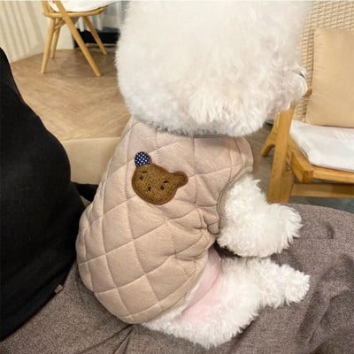 Talvised lemmikloomariided koeramantel Lingge puuvillane vest väikestele koertele Sweet Bear Dogs Kampsun Jope Yorkshire Mops Rõivad Ropa Perro