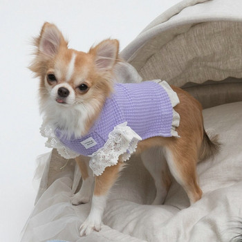 Νέο μπλουζάκι με δαντέλα βάφλα για σκύλους Schnauzer Ζεστά ρούχα για κατοικίδια Καλοκαιρινά ρούχα για κατοικίδια Επώνυμα ρούχα για σκύλους Ρούχα για κουτάβια