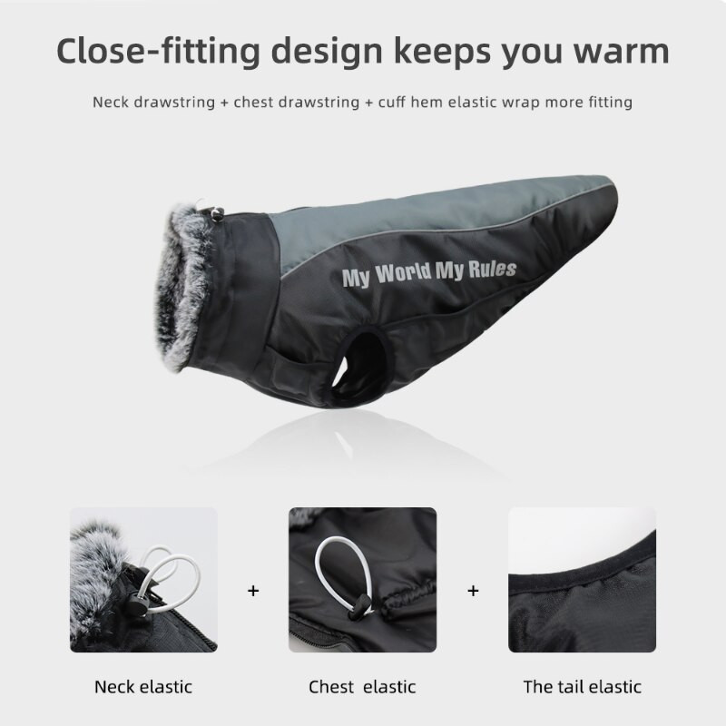 Drabužiai dideliems šunims Neperšlampama Big Dog Liemenė Striukė rudeninė žiema Šilta Kailinė Antkaklis Naminio šuns paltas prancūzų buldogui Vilmos šuniui