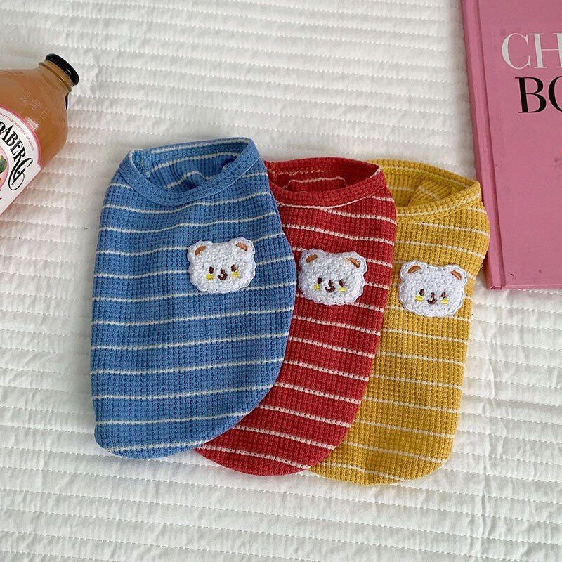 Haina pentru câini cu dungi pentru animale de companie Autocolant drăguț pentru câini Vestă de vară Cățeluș Mici și mijlocii Câini Îmbrăcăminte subțire Chihuahua Yorkshire Ropa Perro