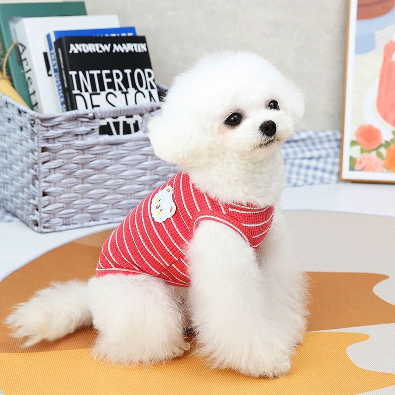 Haina pentru câini cu dungi pentru animale de companie Autocolant drăguț pentru câini Vestă de vară Cățeluș Mici și mijlocii Câini Îmbrăcăminte subțire Chihuahua Yorkshire Ropa Perro