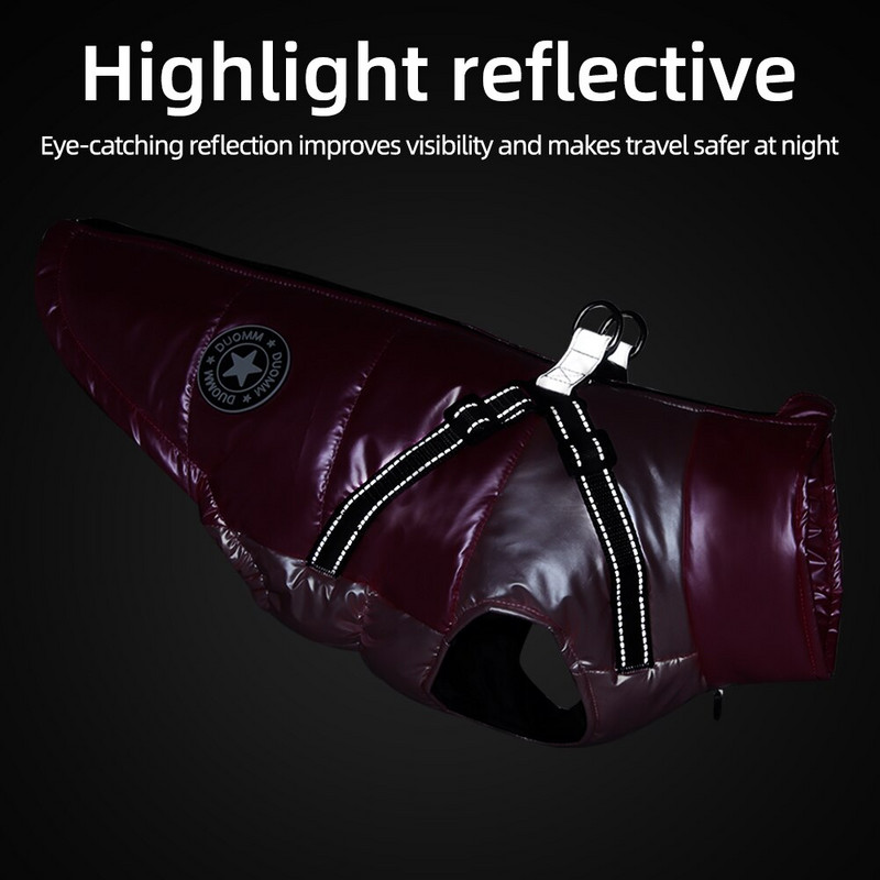 Talvised soojad lemmikloomakoera riided Talvine koerajakk Koera soojad riided rakmetega Veekindel talvejope prantsuse buldogi kostüümile