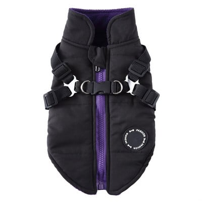 Kutyakabát kabát hevederrel kis és közepes méretű kutyák számára Vízálló kutyakabát dzseki meleg párnázott puffos kisállat kutya kölyök ruha mellény